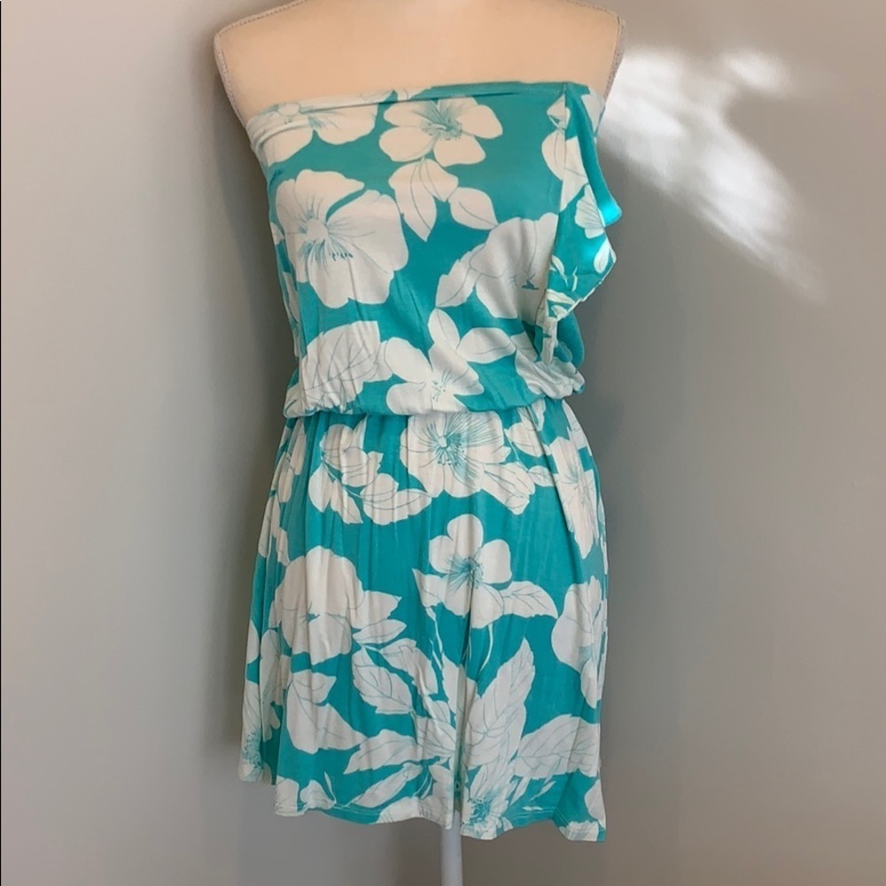 Hawaii Print Strapless Dress Size Small